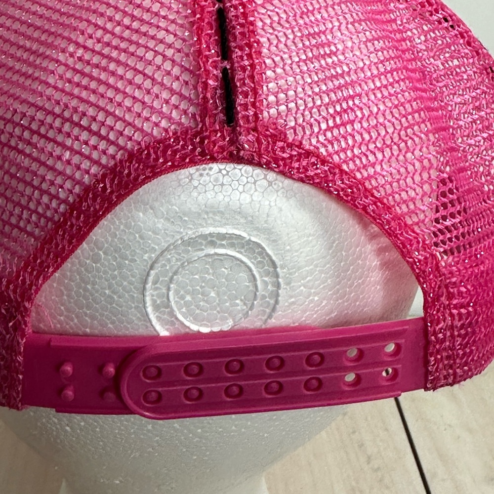 Women’s Stephanie Headwear snap back ball cap pink W/ cross & rhinestones - Picture 9 of 13